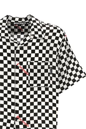 checkerboard-print bowling shirt PALM ANGELS | PMGA110F22FAB0101025